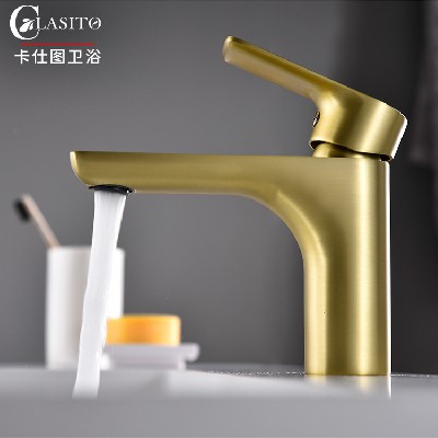 Cross border North American Nordic brushed gold basin faucet, simple and luxurious bathroom cabinet, washbasin, personalized faucet