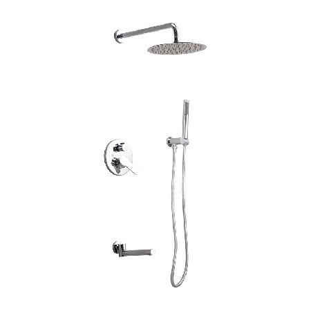 Circular three function plated concealed showerhead