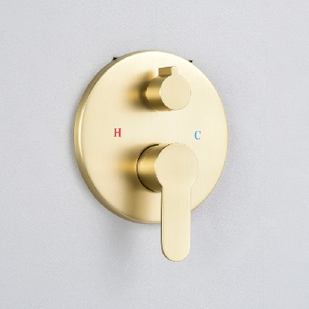 Circular gold three function concealed showerhead