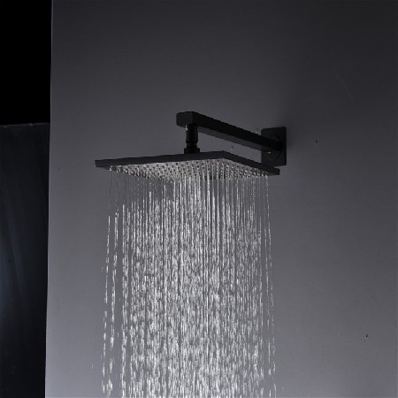 Cross border all copper concealed shower head set, customized processing, embedded wall style, black embedded wall shower source manufacturer