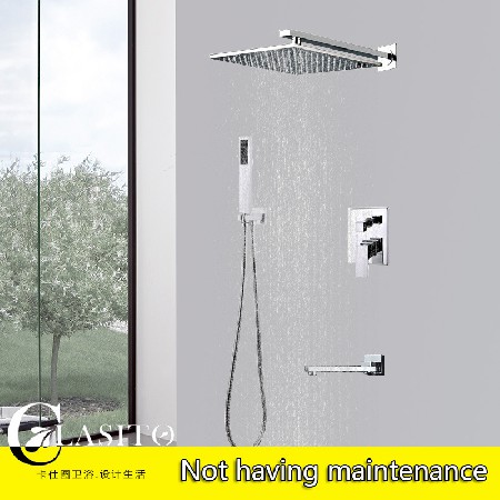 Cross border foreign trade concealed all copper showerhead hot and cold showerhead set wall mounted pressurized showerhead Amazon