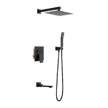 Cross border foreign trade all copper button concealed shower set, wall mounted rain shower, North American hidden buried wall shower set