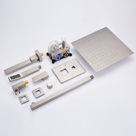 Cross border three function concealed showerhead pre embedded box set, wall mounted showerhead, minimalist apartment concealed showerhead