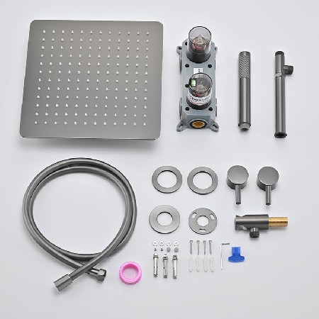 Manufacturer&s direct supply of all copper hot and cold concealed wall mounted showerhead set, bathroom pre embedded embedded ceiling shower