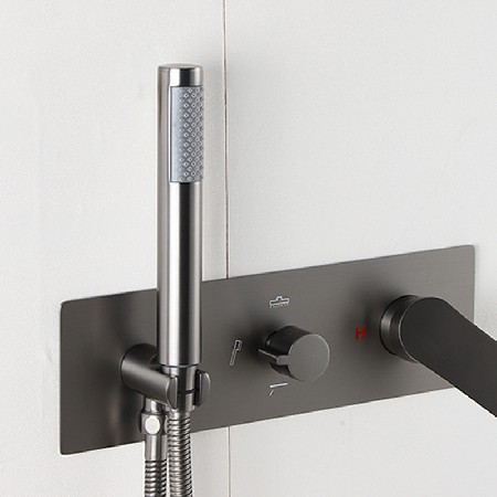 Cross border foreign trade exclusive all copper wall mounted concealed showerhead set, concealed embedded box embedded wall shower
