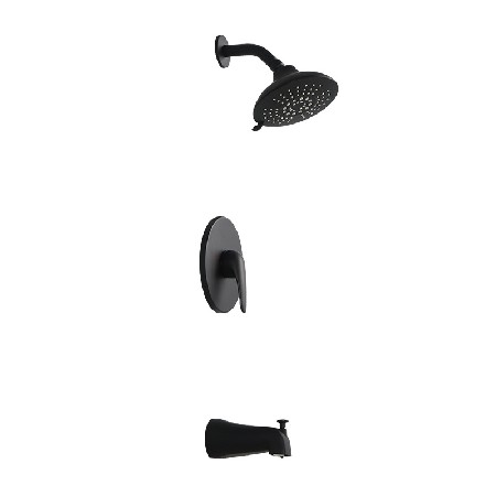Cross border foreign trade exclusive concealed shower head wall mounted all copper American black nozzle set hot and cold American specifications