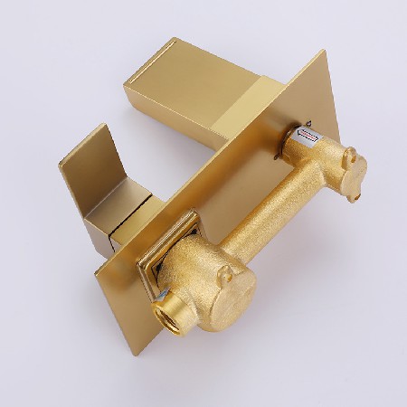 Hotel engineering buried wall concealed installation washbasin faucet with hot and cold water entering the wall waterfall bathroom basin faucet customized according to the picture