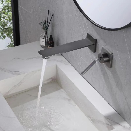 Copper concealed basin faucet, wall mounted bathroom cabinet faucet, concealed bathroom hot and cold buried wall faucet wholesale