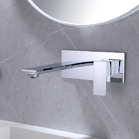 Hotel concealed washbasin faucet hot and cold wall installation project, buried wall concealed faucet bathroom basin waterfall faucet