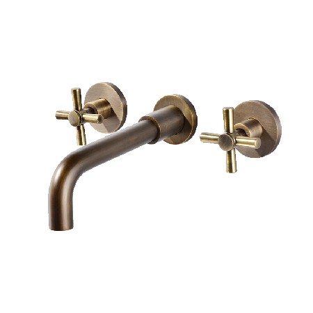 Manufacturer&s direct supply of all copper concealed basin faucet, embedded in wall faucet, bathroom dual handle hot and cold wall row pre embedded