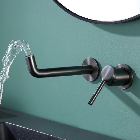 Cross border exclusive bathroom cabinet with wall mounted basin, concealed faucet, hidden embedded all copper hotel engineering faucet