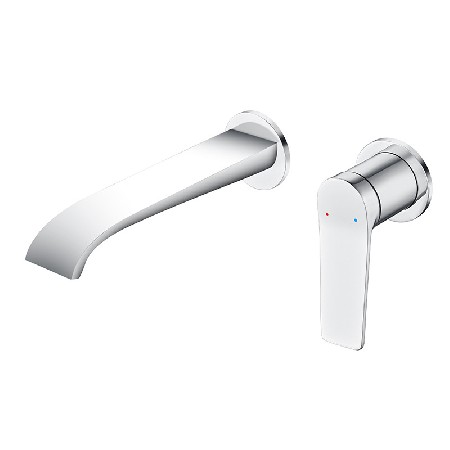 Cross border foreign trade hotel project all copper wall mounted basin faucet, concealed and embedded home decoration washbasin faucet