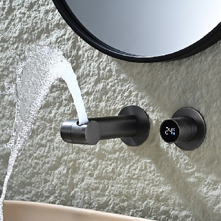 Manufacturer&s direct supply of all copper concealed basin faucet, intelligent digital display, wall mounted basin, wash basin, pre embedded hot and cold faucet
