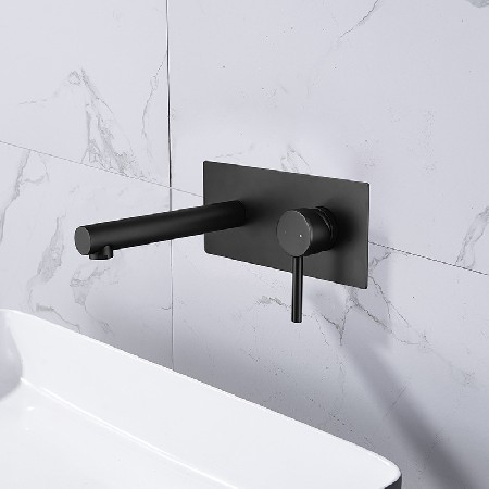Cross border foreign trade concealed wall basin faucet copper material concealed embedded bathroom hot and cold faucet