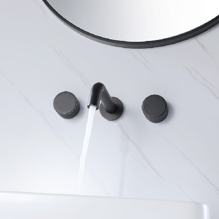 Manufacturer supplies all copper concealed basin faucet for homestay hotel project, embedded in wall hot and cold bathroom cabinet faucet
