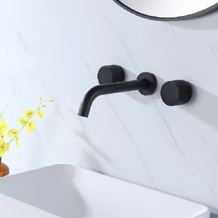 Manufacturer supplies all copper concealed basin faucet for homestay hotel project, embedded in wall hot and cold bathroom cabinet faucet