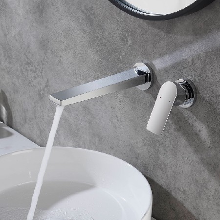 Cross border exclusive concealed wall mounted washbasin faucet, European style buried wall concealed bathroom hot and cold washbasin faucet