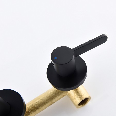 Cross border foreign trade exclusive all copper black in wall basin faucet concealed buried in the wall hidden basin bathroom faucet