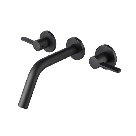 Cross border foreign trade exclusive all copper black in wall basin faucet concealed buried in the wall hidden basin bathroom faucet