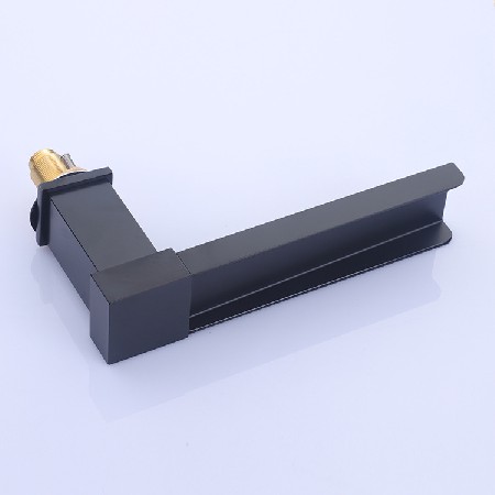Manufacturer wholesale copper black bathtub faucet, cylinder edge waterfall extended faucet two-piece set, split faucet