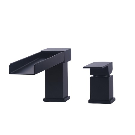 Manufacturer wholesale copper black bathtub faucet, cylinder edge waterfall extended faucet two-piece set, split faucet