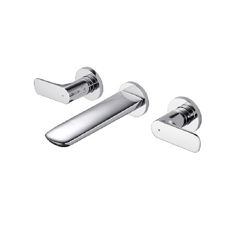 Directly supplied by the manufacturer, concealed full copper wall sink faucet, concealed buried hidden double handle bathroom sink faucet