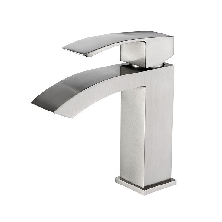 Cross border exclusive copper brushed basin faucet single hole Nordic hot and cold bathroom counter basin faucet manufacturer wholesale