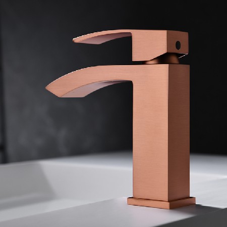 Manufacturer wholesale copper table basin faucet Nordic light luxury brushed rose gold bathroom counter basin faucet creative