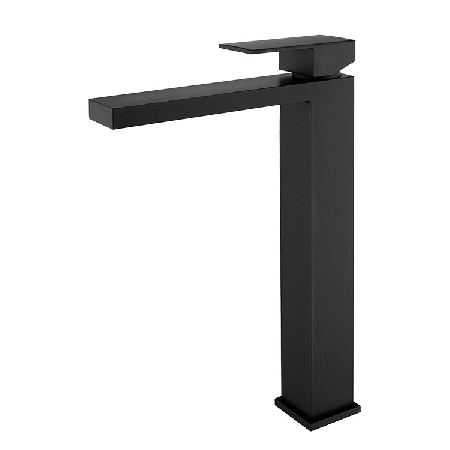 Cross border copper matte black countertop basin faucet for foreign trade, Nordic hotel project, bathroom hot and cold, high rise basin faucet