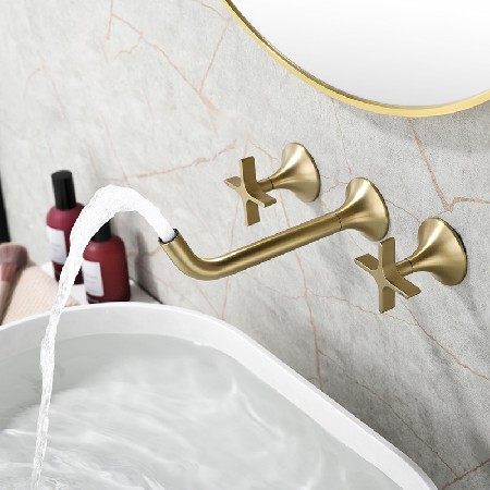 Bathroom washbasin hot and cold water faucet, bathroom cabinet basin, countertop basin, universal concealed hot and cold water inlet wall basin faucet