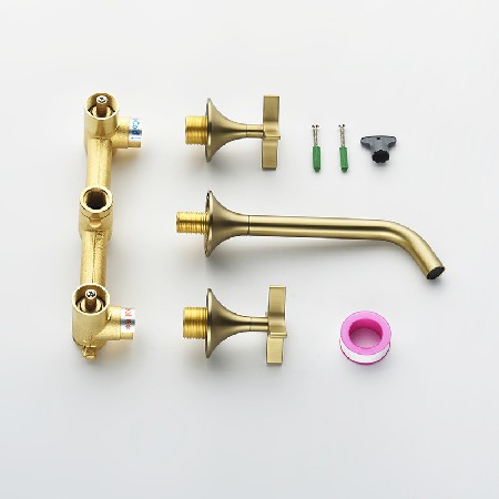 Bathroom washbasin hot and cold water faucet, bathroom cabinet basin, countertop basin, universal concealed hot and cold water inlet wall basin faucet