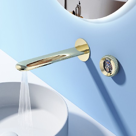 Diamond handwheel in wall faucet, bathroom sink, hot and cold faucet, hotel bathroom counter basin faucet wholesale