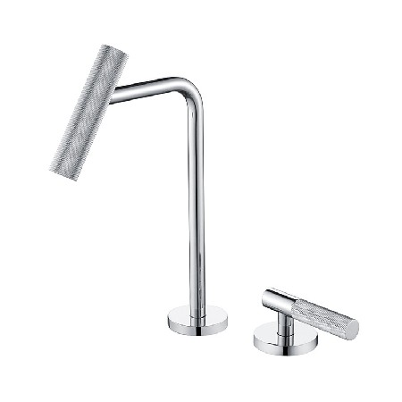 Minimally designed double hole basin faucet for both hot and cold use, washbasin and bathroom cabinet, splash proof faucet for hotel apartments